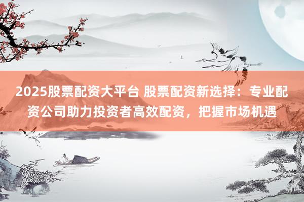 2025股票配资大平台 股票配资新选择：专业配资公司助力投资者高效配资，把握市场机遇